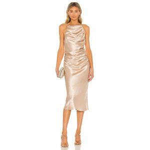 Amanda Uprichard X REVOLVE Georgina Dress in Bone Small New Nwot Women's Satin